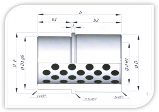 Bucha padrão com flange para porta molde - BASE CURTA