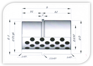 Bucha padrão com flange para porta molde - BASE NORMAL